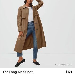 NWT Everlane The Long Mac Coat, S, Toasted Coconut